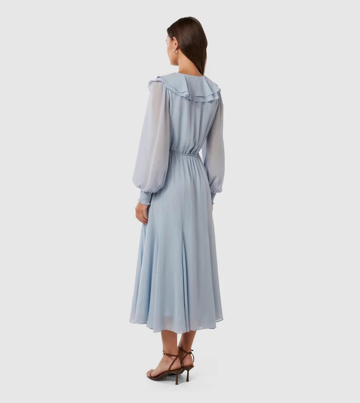 forever new  ORLA Ruffle Godet Midi Dress for Women | Best Price UAE